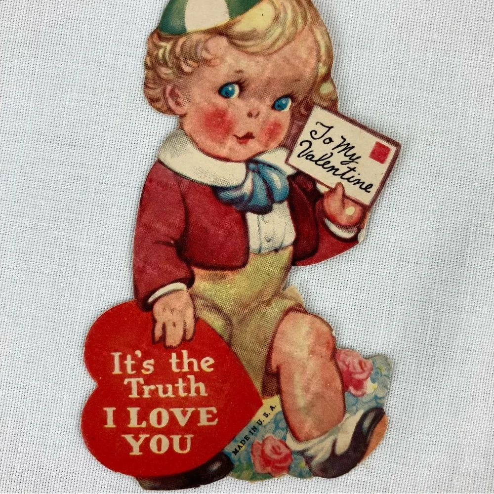 Vintage 1920's - 1940's Die Cut Valentine's Day Cards Lot Set 9 Collection